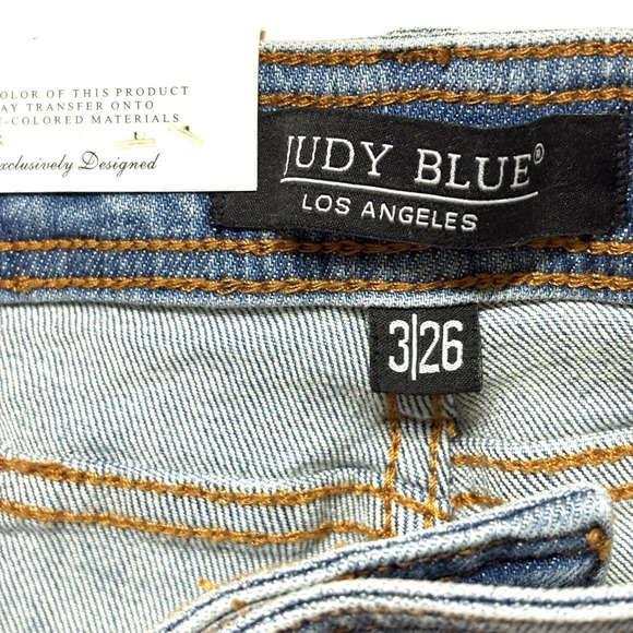 Judy Blue Bootcut Jeans Women 26 High Waist Western Boho Stretch Retro Artsy NWT - Picture 3 of 11